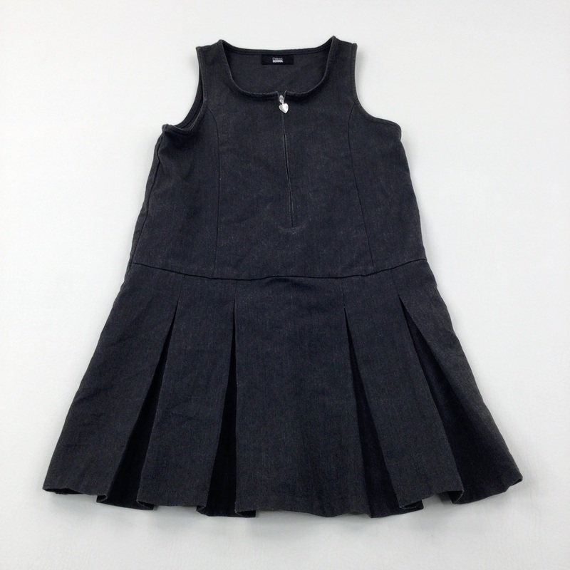 Charcoal Grey Pinafore School Dress - Girls 8-9 Years