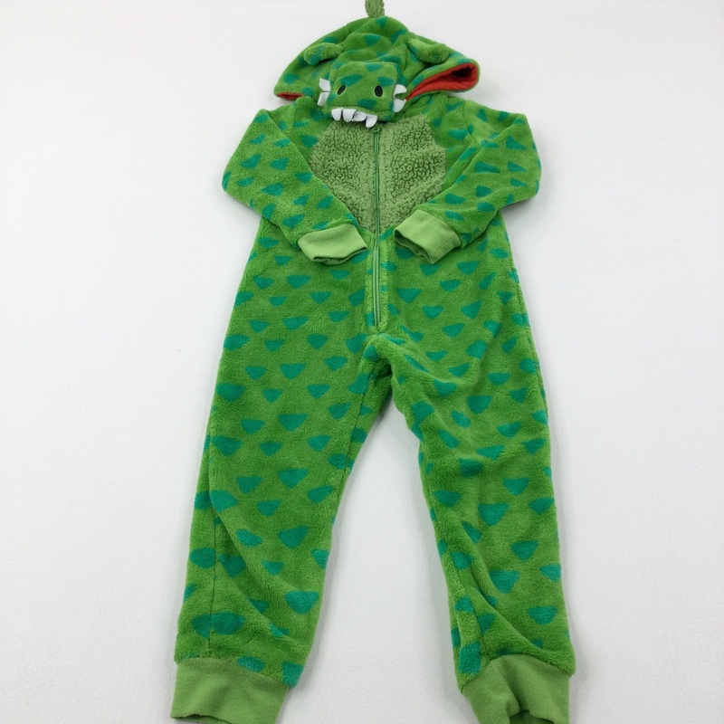 Dinosaur Green Fluffy Onesie - Boys 2-3 Years