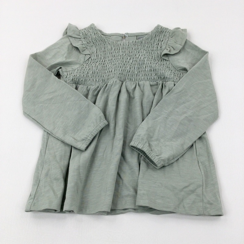 Ruffled Green Jersey Dress - Girls 3-4 Years