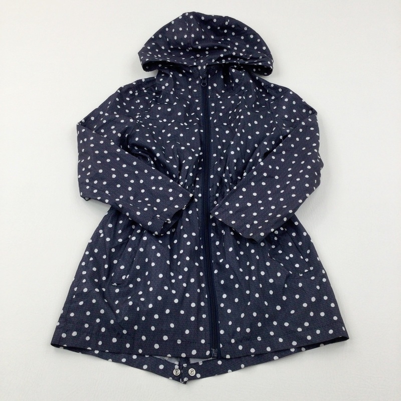 Spotty Navy Lightweight Jacket - Girls 7-8 Years
