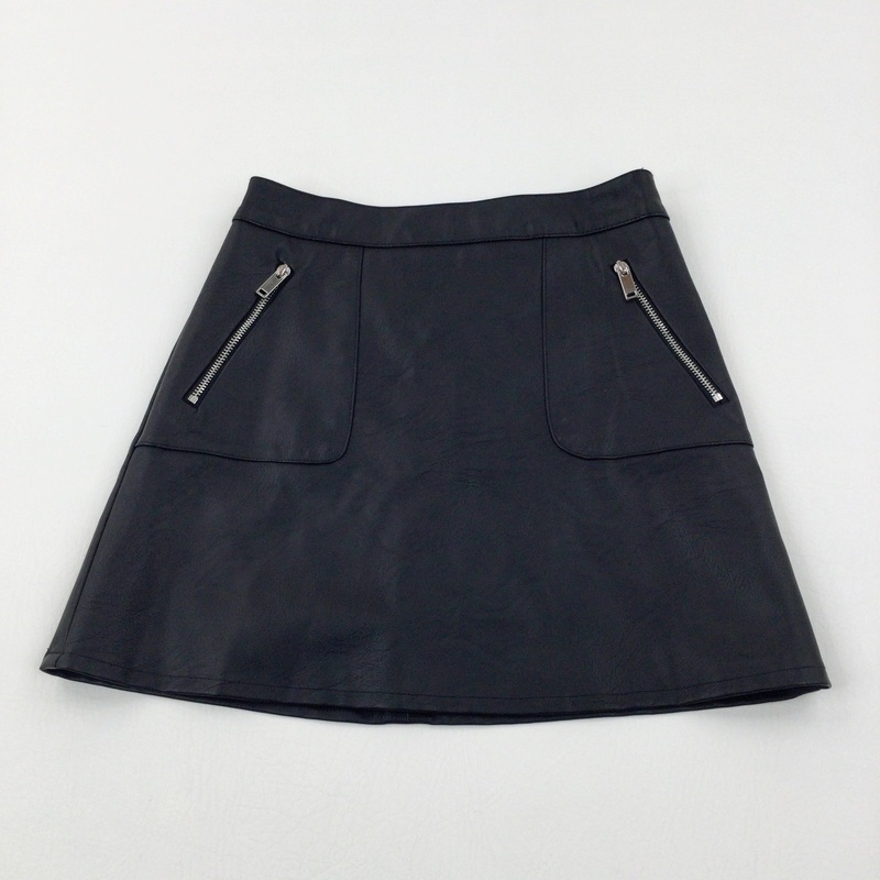 Black Faux Leather Skirt - Girls 9-10 Years