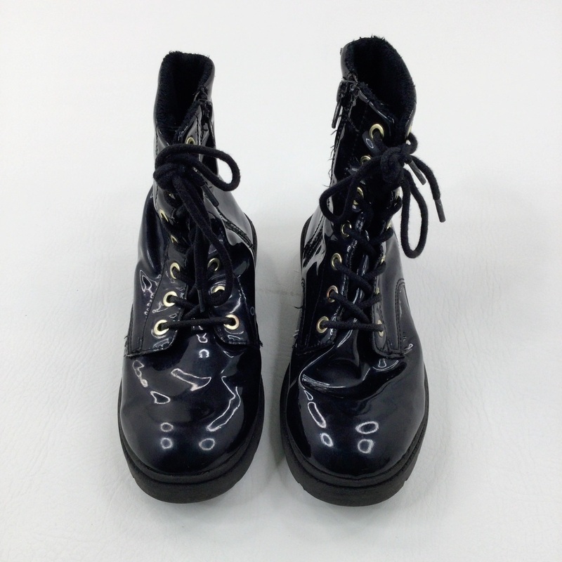 Black Patent Ankle Boots - Size 1