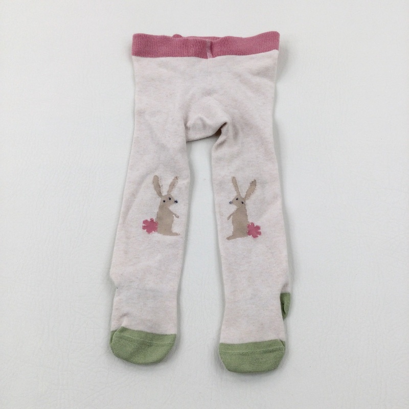 Bunnies Cream Knitted Tights - Girls 9-12 Months