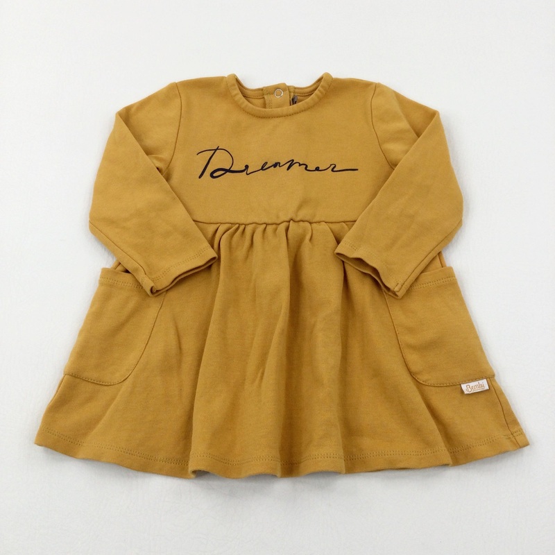 'Dreamer' Mustard Yellow Dress - Girls 9-12 Months