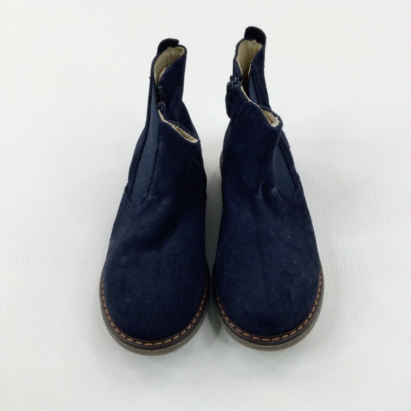 Navy Suede Effect Ankle Boots - Size 10