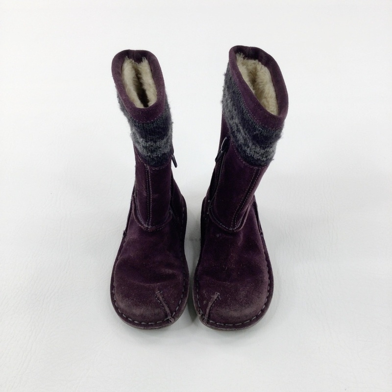Purple Fleece Lined Suede Effect Boots - Size 7