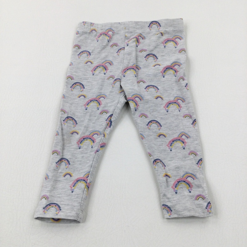 Rainbows Grey Leggings - Girls 9-12 Months