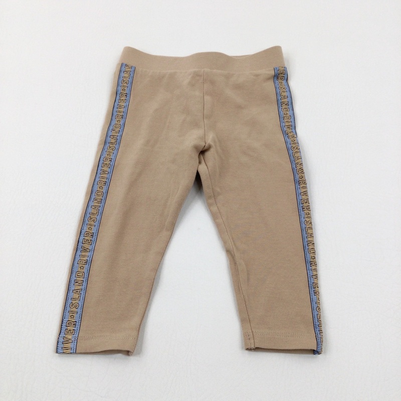 'River Island' Panel Detail Tan Leggings - Girls 9-12 Months