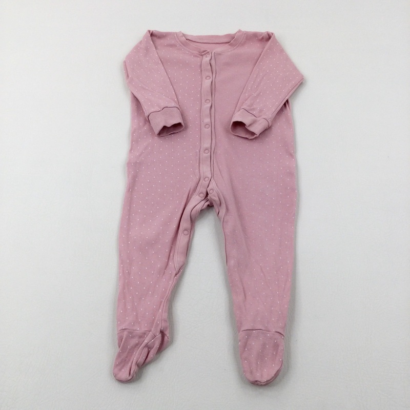 Spotty Pink Babygrow - Girls 12-18 Months