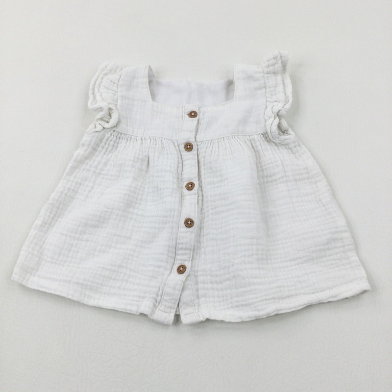 White Floaty Top - Girls 9-12 Months