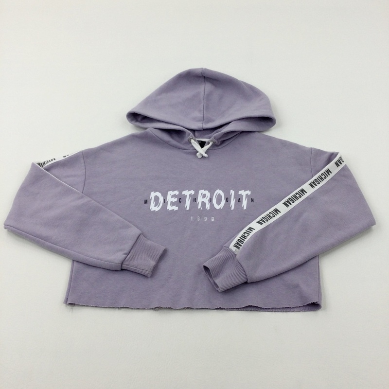 'Detroit' Lilac Cropped Hoodie - Girls 10-11 Years