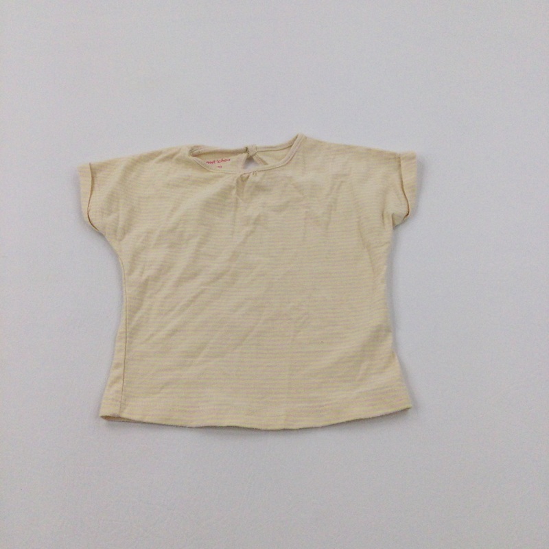 Yellow Striped Cotton T-Shirt - Girls 9-12 Months