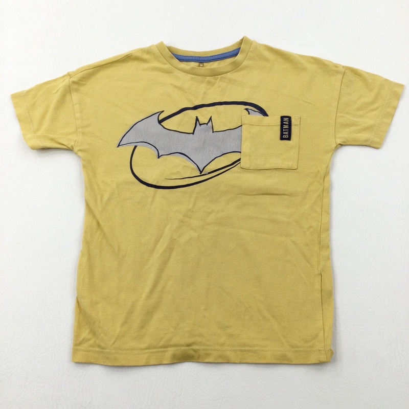 'Batman' Logo Mustard Yellow T-Shirt - Boys 5-6 Years