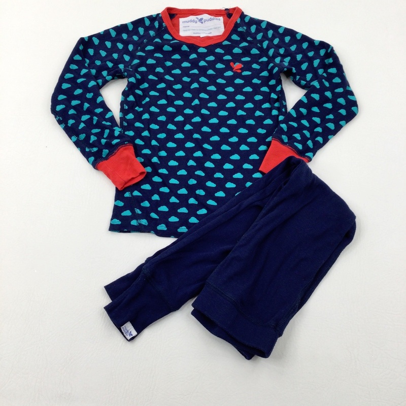 Clouds Navy Two Piece Underlayer Thermal Top & Leggings - Boys 5-6 Years