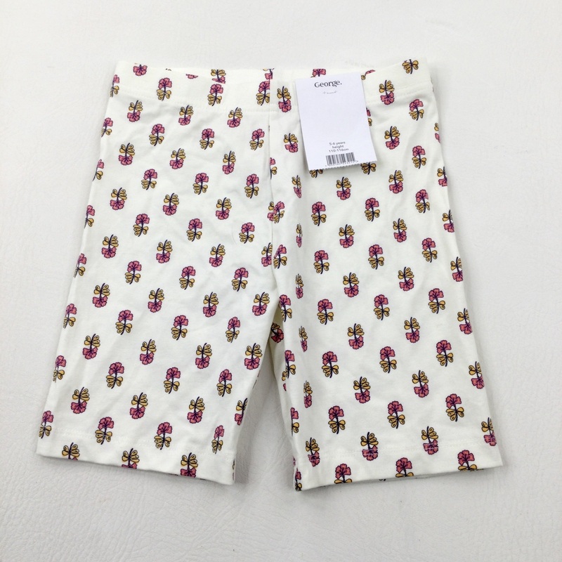 **NEW** Flowers Cream Jersey Shorts - Girls 5-6 Years