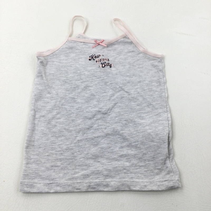 'New York City' Grey & Pink Vest - Girls 5-6 Years