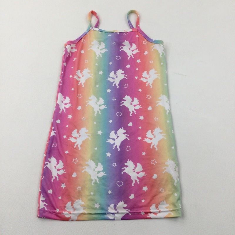 Unicorns Rainbow Coloured Summer Dress - Girls 4-5 Years