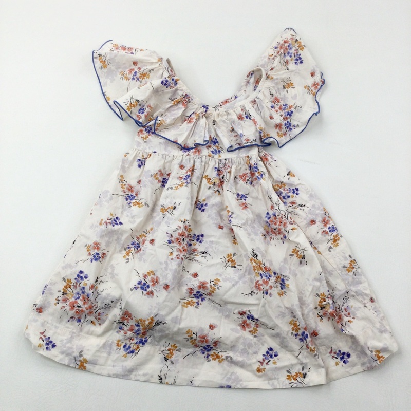 Wildflowers Cream Cotton Summer Dress - Girls 6-7 Years