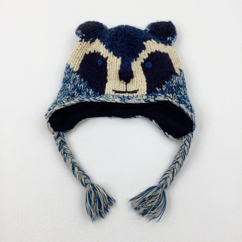 Bear Navy & Cream Knitted Winter Hat - Boys 12-18 Months