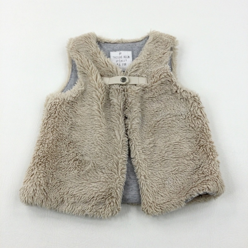 Beige Fluffy Gilet - Girls 3-4 Years