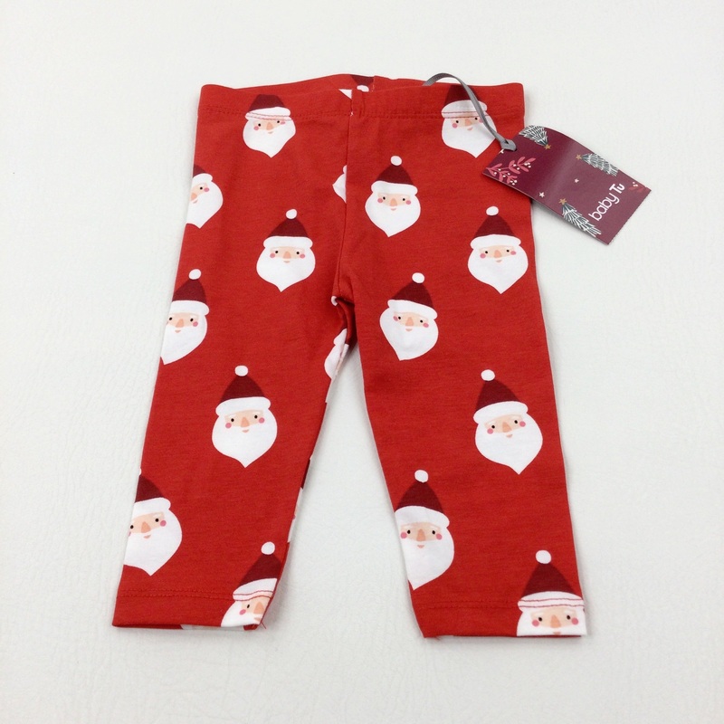**NEW** Father Christmas Red Leggings - Girls 3-6 Months