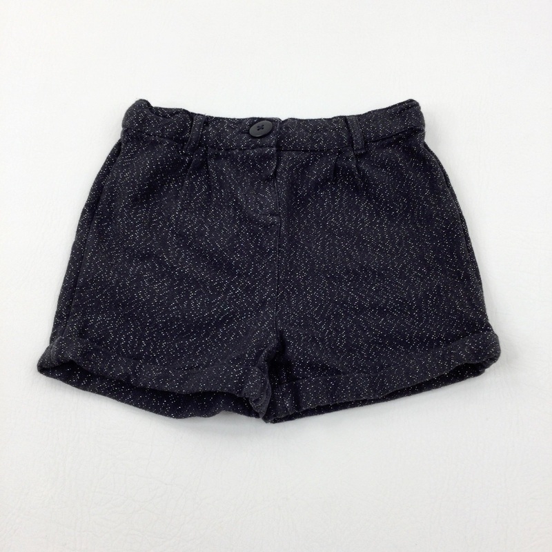 Sparkly Black Shorts With Adjustable Waist - Girls 2-3 Years
