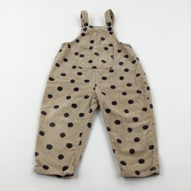 Spotty Tan Cord Dungarees - Boys 2-3 Years