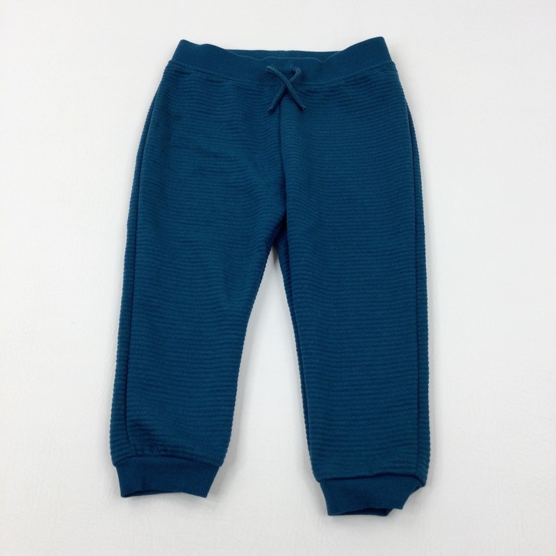 Textured Petrol Blue Joggers - Boys 2-3 Years