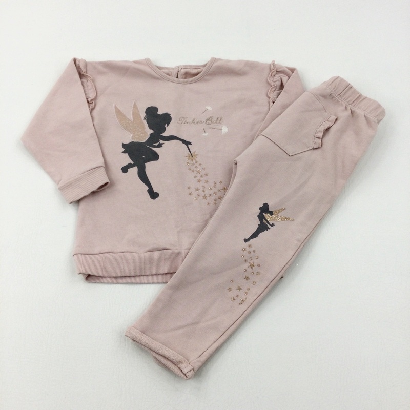 'Tinker Bell' Stars Glittery Pink Sweatshirt & Joggers Set - Girls 18-24 Months