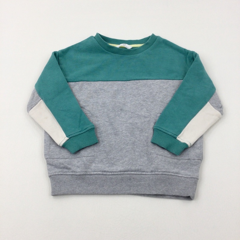 Turquoise & Grey Sweatshirt - Boys 4-5 Years