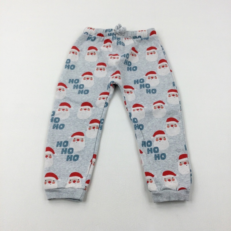 'Ho Ho Ho' Father Christmas Grey Joggers - Boys 2-3 Years