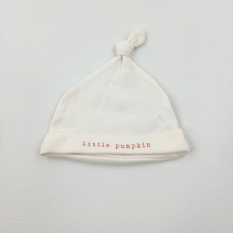 'Little Pumpkin' Cream Jersey Hats - Boys/Girls 0-3 Months