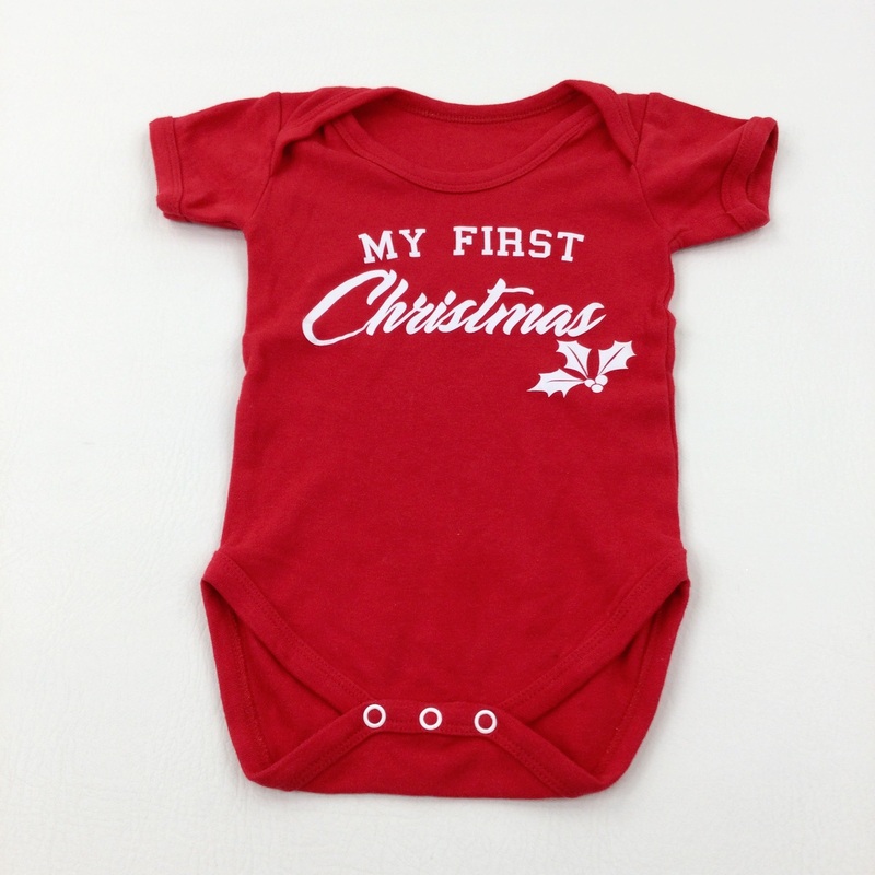 'My First Christmas' Red Bodysuit - Boys/Girls 6-12 Months