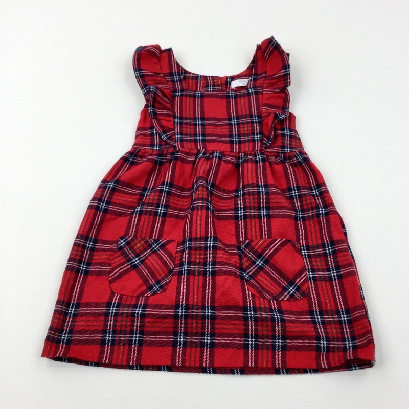 Red Tartan Style Dress - Girls 3-4 Years