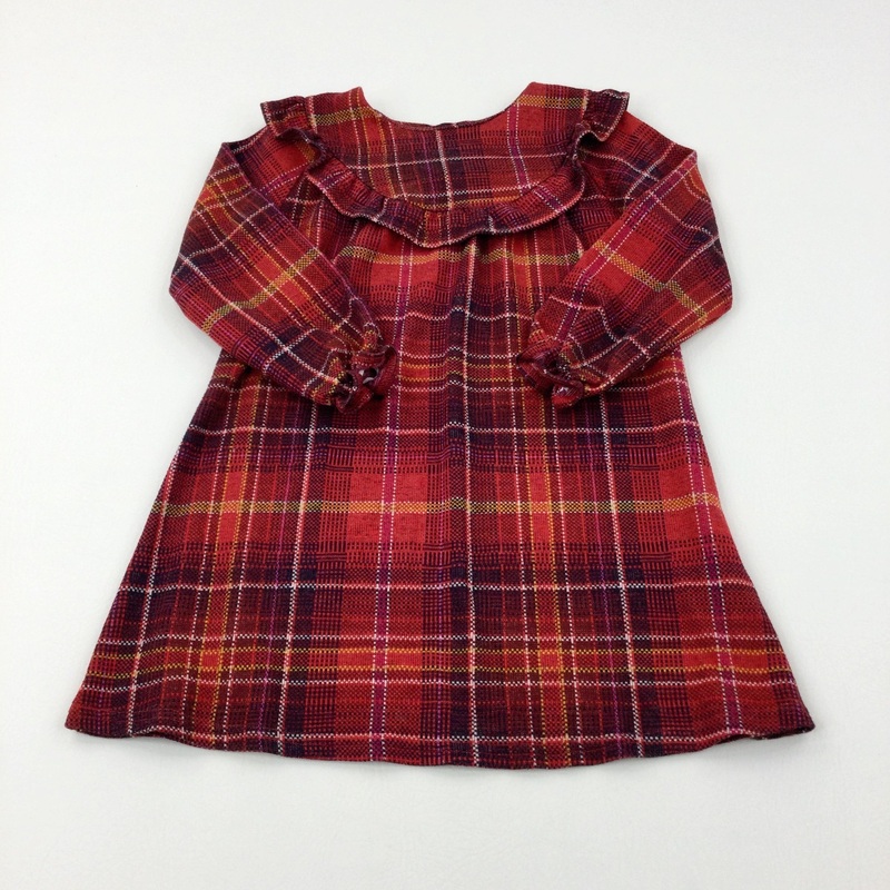 Red Tartan Style Dress - Girls 5-6 Years