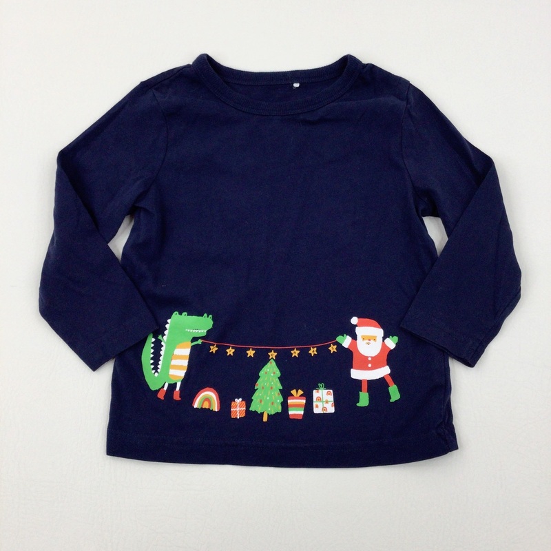 Santa & Crocodile Navy Long Sleeve Top - Boys 18-24 Months