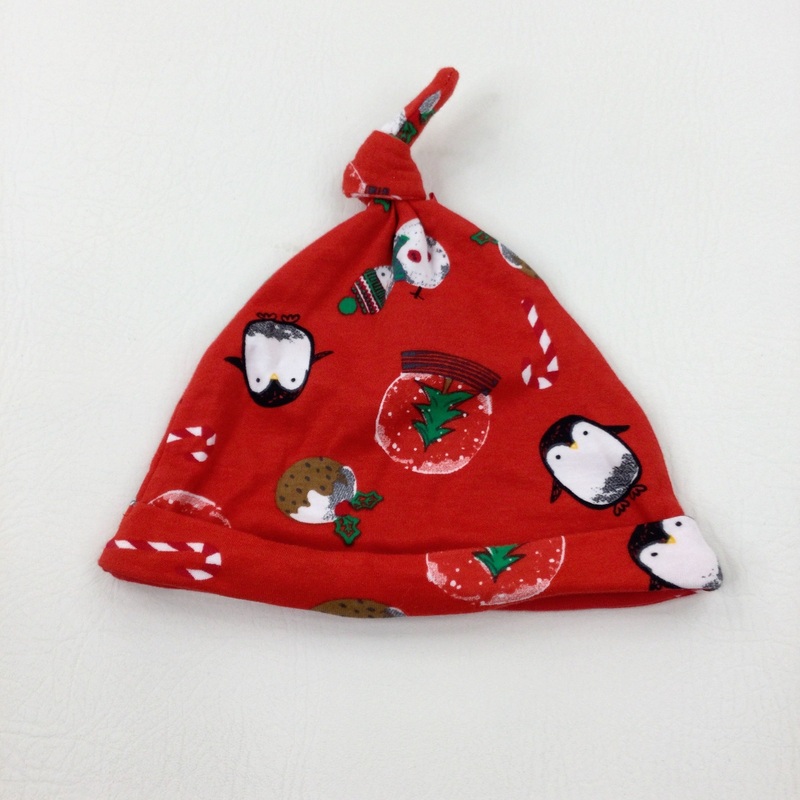 Snow Globes & Penguins Red Jersey Hat - Boys/Girls 18-24 Months