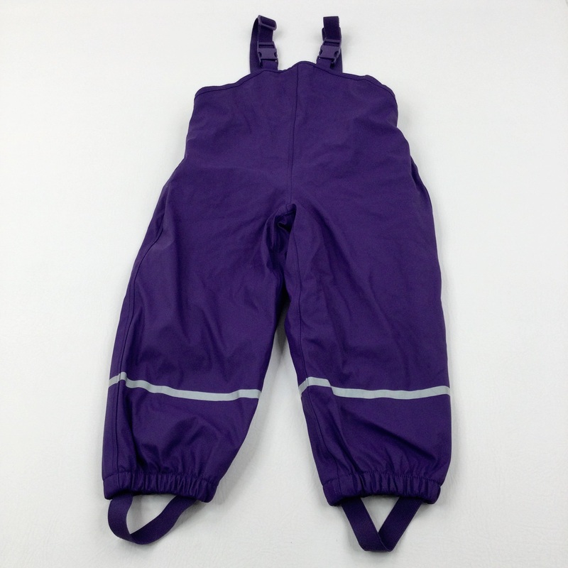 Purple Fleece Lined Waterproof Overalls With Stirrups - Girls 2-3 Years