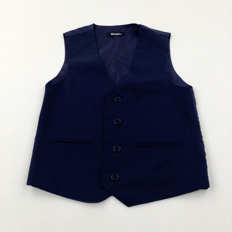 Smart Navy Waistcoat - Boys 6-7 Years