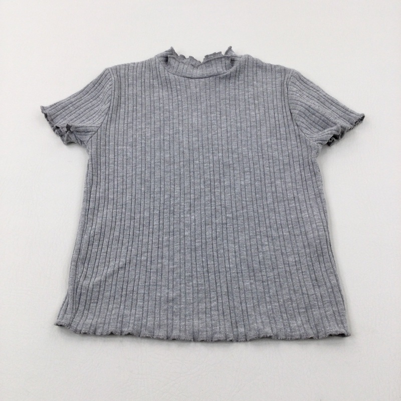 Textured Grey Top - Girls 7-8 Years