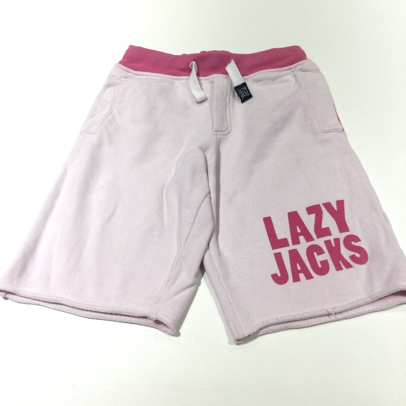 'Lazy Jacks' Pink Thick Jersey Board Shorts - Girls 7-8 Years