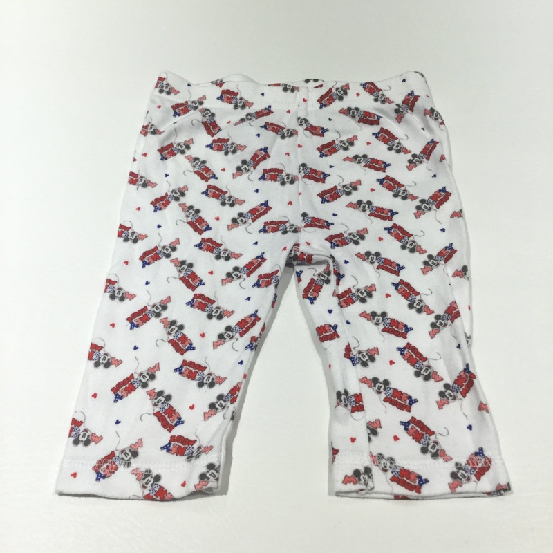 'Mickey Mouse' White Jersey Trousers - Boys 3-6 Months