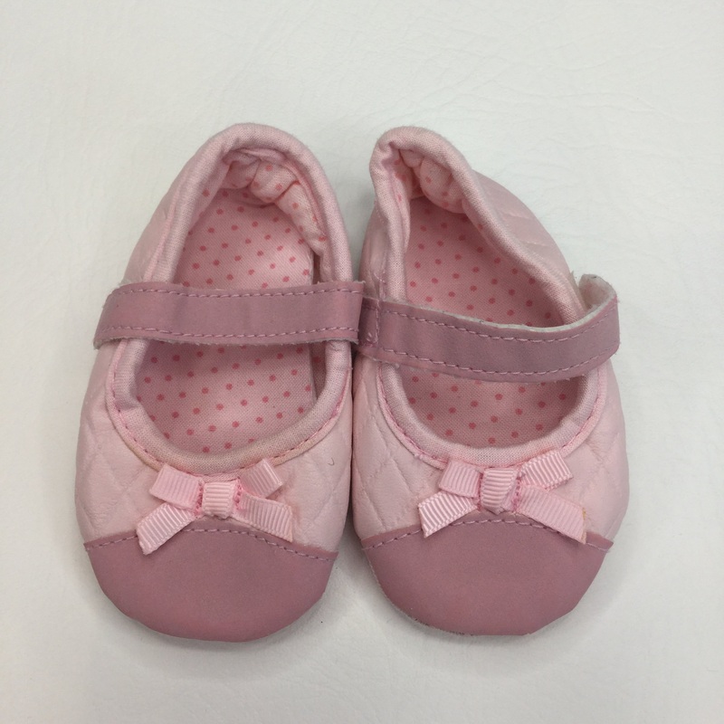 Pink Soft Shoes with Bows - 3-6 Months