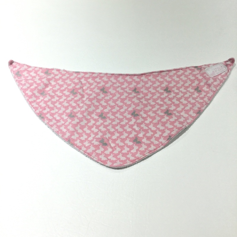 Rabbits Pink & White Dribble Bib - Girls 0-3 Months