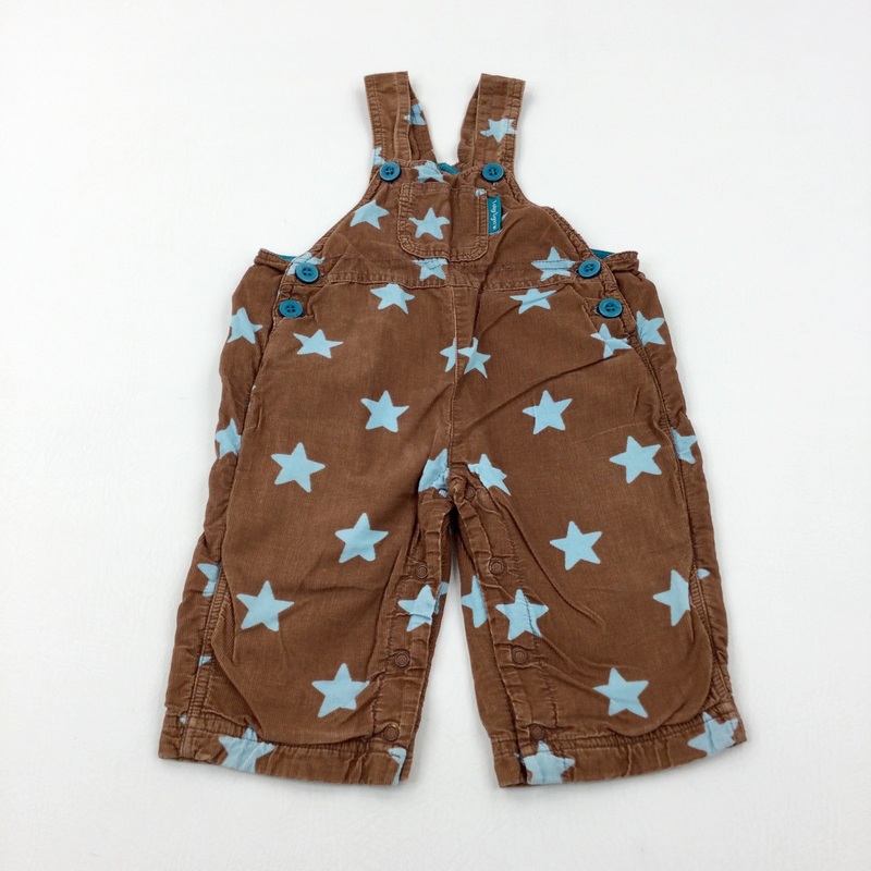 Stars Brown Cord Dungarees - Boys 6-9 Months