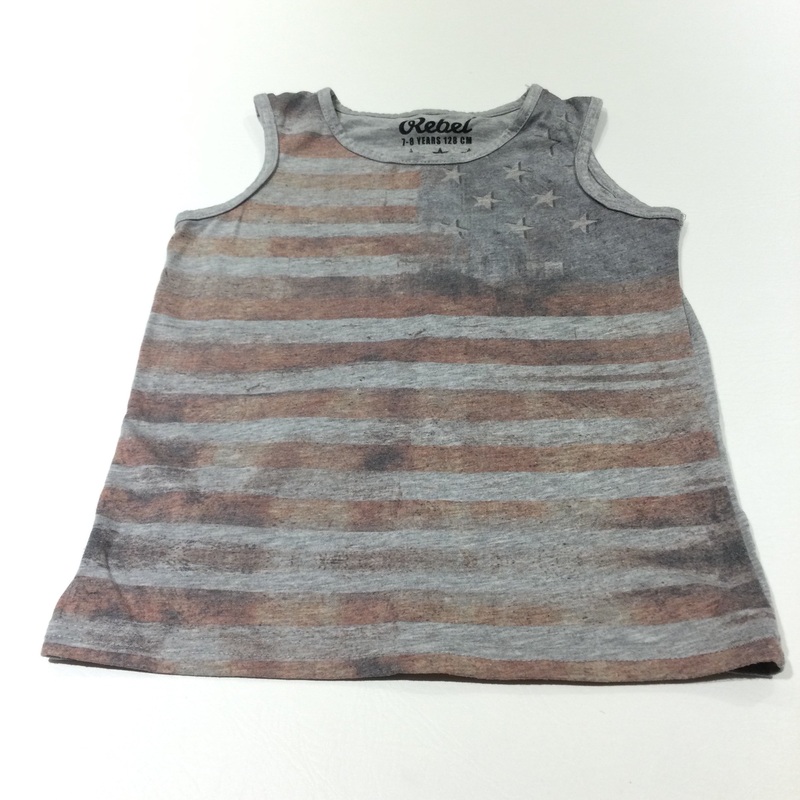 Stars & Stripes Grey Vest Top - Boys 7-8 Years