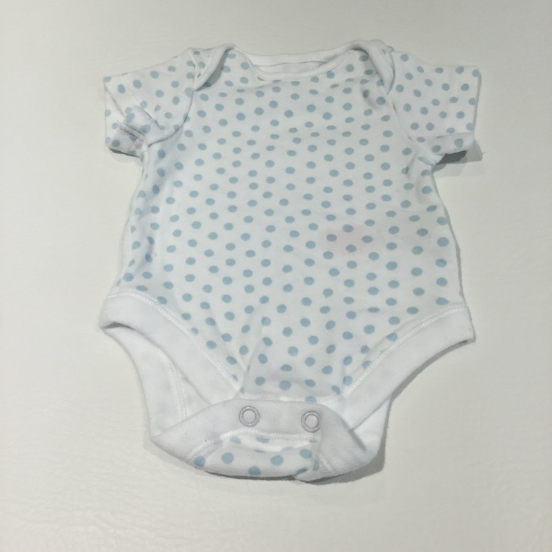 White & Blue Spots Short Sleeve Bodysuit - Boys Newborn