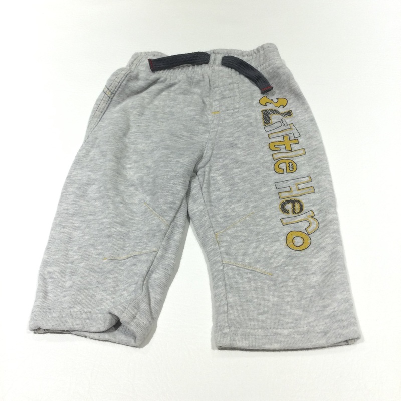 'Little Hero' Batman Grey & Yellow Tracksuit Bottoms - Boys 3-6 Months
