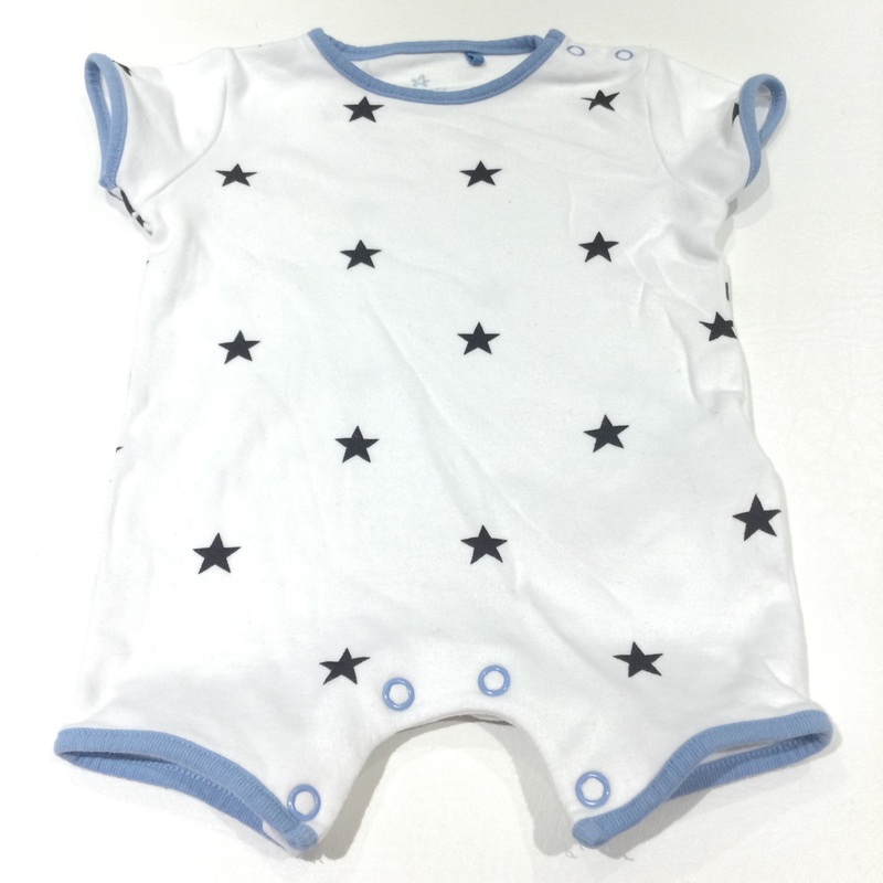 Navy Stars Blue & White Romper - Boys Newborn - Up To 1 Month