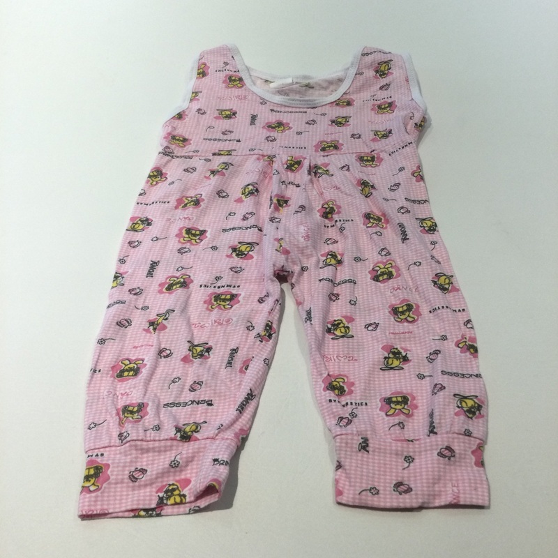 'Princess, Angel' Rabbits & Chicks Pink & White Jersey Romper - Girls 9-12 Months